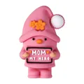Perla in silicone a forma di gnomo rosa con scritta Mom My Hero per fai da te - Dimensionale Floreale Mamma