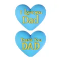 Perline di silicone blu a forma di cuore per braccialetti con scritta I Love You Dad - Cuore 3D I Love Dad