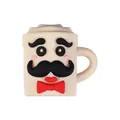 Ciondolo tazza da caffè in silicone con baffi e fiocco rosso per regali festa del papà - Stile Tazza Baffi 3D