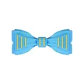 Blue bow-shaped silicone bead with yellow stripes for DIY Father's Day bracelets - 3D Blue Bow Tie Style