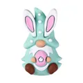 3D mint green gnome silicone bead with bunny ears and pink Easter egg for jewelry making - 3D Egg Gnome