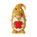 Cuenta de silicona de gnomo con sombrero de lunares amarillos y manzana roja para pulsera - Juego de 20 Piezas / 3D Gnomo Amarillo Manzana