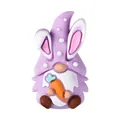 Easter Noah's Ark gnome silicone bead in purple with rabbit ears holding a carrot - 3D Carrot Gnome