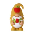 Cuenta de silicona de gnomo con letras ABC y manzana roja para manualidades de cordón DIY - Juego de 20 Piezas / 3D Gnomo Amarillo ABC