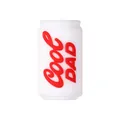 White silicone bead for DIY bracelets featuring a 3D red COOL DAD embossed text design - 3D Cool Dad Soda Can