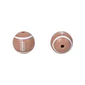 Brown rugby football silicone beads for DIY pacifier chains and sensory jewelry - Rugby Ball