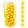 Cuentas de silicona amarillas en frasco con detalle vertical para manualidades DIY - 12mm / 105 Piezas/Botella / Amarillo (17#)