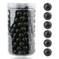 Juego de 105 cuentas redondas de silicona negro mate para joyas y collares DIY - 12mm / 105 Piezas/Botella / Negro (27#)