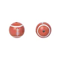 15mm American football silicone beads for DIY teething jewelry and sports craft - Rugby Type 1