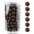 Detalle de cuentas de silicona marrón mate para bricolaje en bote y primer plano vertical - 12mm / 105 Piezas/Botella / Marrón (22#)