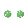 15mm green tennis style silicone bead with white curved lines for DIY jewelry crafting - Tennis Ball