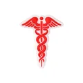 Rood en wit PVC Caduceus medisch symbool bedeltje voor creatieve DIY sieraden - Medisch Symbool