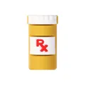 Creative Rx prescription pill bottle silicone bead in orange and white for DIY jewelry - RX Medicine Bottle