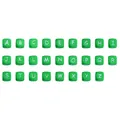 Perline quadrate verdi in silicone con lettere A-Z per creazione gioielli fai-da-te - Lettera A / 12mm / Sfondo Verde Testo Bianco