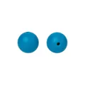 Sky blue 15mm food-grade silicone round beads with matte finish for DIY jewelry - 12mm / 34# Blue Green