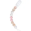 Sujetachupetes de silicona con cuentas mate en tonos rosa y color moca - Estilo 01-1
