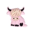 Rosa Cartoon Hochlandkuh PVC Charm für Schnullerketten oder DIY Schuhdekoration - Lila-Rosa Yak / Lila Rosa