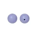 Einzelne 15mm hellviolette matte Silikonperle mit Loch für DIY-Schmuckherstellung - Hellgrauviolett