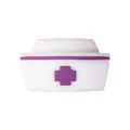 Nurse hat silicone bead with purple cross design for DIY jewelry and crafts - Purple Nurse Hat