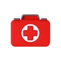 3D silicone red medical kit charm with a white cross for DIY healthcare jewelry - Medical Kit