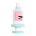 3D silicone syringe charm bead for DIY medical jewelry with pink and blue accents - Medical Syringe Pattern