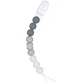 Attache-tétine en silicone de qualité alimentaire avec perles dégradées gris blanc et clip sûr - Style 04-1