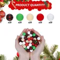 Détails de 20 perles de Noël en silicone en 5 styles pour la création de bijoux DIY - Perles Rondes de Noël Couleurs Mixtes (Style 3) / 100 Pièces/Paquet (15mm)