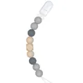 Attache-tétine pour bébé avec perles en silicone de qualité alimentaire gris et beige - Style 05-1