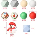 Ensemble de perles de Noël en silicone avec bonhomme de neige pour création de bijoux - Mélange Bonhomme de Neige & Multi-Formes (Style 2) / Ensemble de 20 Pièces