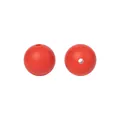 Einzelne 15mm rote Silikonperle mit matter Textur und Loch für DIY-Schmuckherstellung - 52# Orangenschalenrot