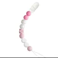 Attache-tétine en perles de silicone rose et blanc de qualité alimentaire pour bébés - Style 06-2