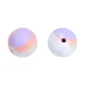 Perles en silicone marbrées lavande et rose-orange pour création de bijoux DIY - 15mm / Marbré Lavande Rose Orange (3#)