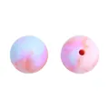 Perles en silicone effet marbre rose et bleu pour la création de bijoux DIY - 15mm / Marbré Bleu Rose Orange (4#)