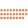 Orange square silicone alphabet beads with white letters for DIY jewelry making - Letter A / Orange with White Text