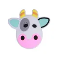 Cute highland cow silicone bead for pens and teethers with playful wink expression - New Style Cow