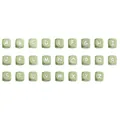 DIY food-grade silicone square alphabet beads set from A to Z in sage green color - Letter A / Jasmine Green with White Text