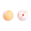 Perles rondes en silicone alimentaire avec texture marbrée jaune et blanche pour accessoires DIY - Marbré Jaune Blanc Pointillé Rouge (8#)