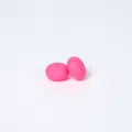 Two peach pink 14mm abacus-shaped silicone beads with matte finish for DIY jewelry - Pink