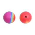 Perles rondes en silicone dégradé arc-en-ciel avec trous pour bijoux artisanaux - Dégradé Arc-en-ciel (11#)