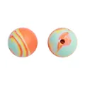 Perles rondes en silicone alimentaire avec texture marbrée orange et verte pour bijoux - Marbré Orange Jaune Vert Clair (12#)