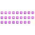 Perline con lettere A-Z in silicone viola alimentare per creazione di gioielli e braccialetti - Lettera A / 12mm / Sfondo Viola Testo Bianco