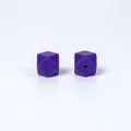 Perle hexagonale de 14mm en silicone violet foncé avec trou pour bijoux de dentition - Pack de 100 / 6# Violet Raisin