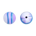 Perles rondes avec motif de marbre violet et bleu pour la création de bijoux DIY - Marbré Violet Bleu Blanc (13#)