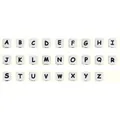 Perline in silicone bianco alimentare con lettere nere per gioielli fai-da-te - Lettera A / 12mm / Bianco con Lettere Nere
