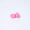 Pink donut shaped 14mm food grade silicone abacus beads for DIY necklace jewelry making - Baby Pink