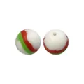 Perles en silicone spirales rouge blanc vert pour bijoux DIY et accessoires de Noël - Mélange Spirale de Noël