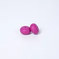 Two purple 14mm food-grade silicone abacus beads for DIY necklace jewelry making - Magenta