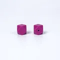 Deux perles hexagonales 14mm en silicone violet pour bijoux de dentition DIY - Pack de 100 / 9# Magenta