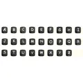 Perline quadrate in silicone nero con lettere bianche per creazione di gioielli fai da te - Lettera A / Nero con lettere bianche