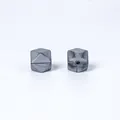 Perles en silicone hexagonales gris foncé 14mm pour bracelets de dentition bébé - Pack de 100 / Argent Fonte